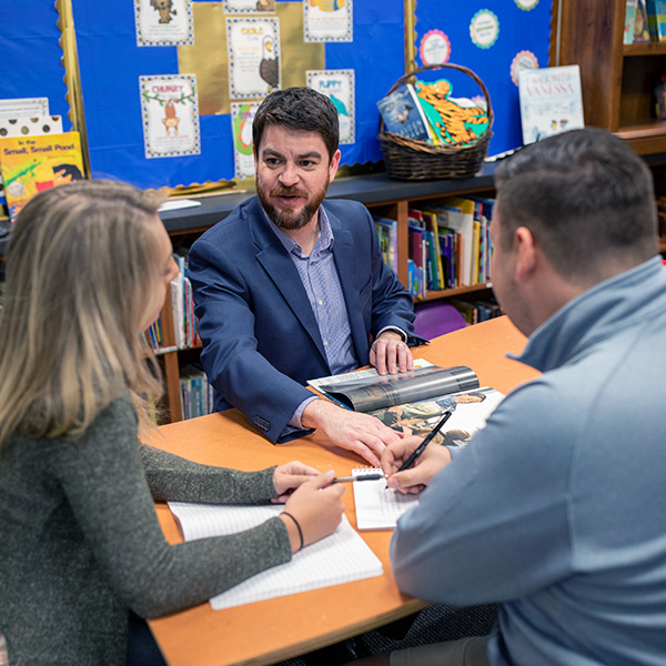 Students studying together at a table