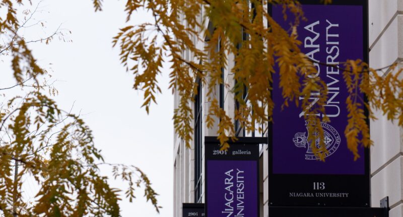 Niagara University banner on the Vaughan Campus Building